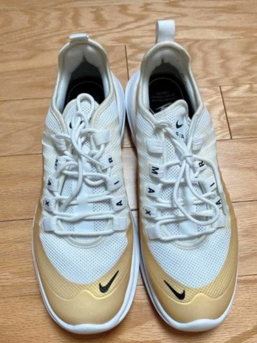 Nike Air Max Axis Women's Running Sneakers — White Gold, Size 8 (AA2168-103)